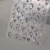 Silver Melted Heart Sticker for Women's Fashion and Beauty Products - Himpall